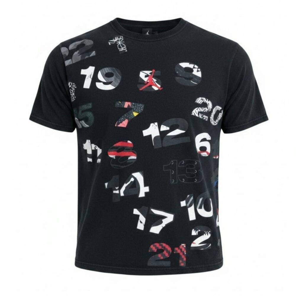 Vintage Nike Air Jordan Jumpman Men's Retro Numbers Graphic T-Shirt Black Sz 2XL